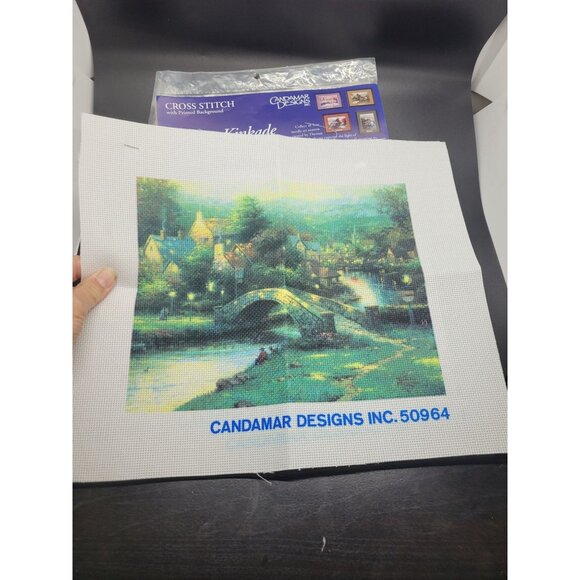 Thomas Kinkade Cross Stitch Kit Lamplight Village - Spring 14x12 Pre-Printed - Picture 3 of 4